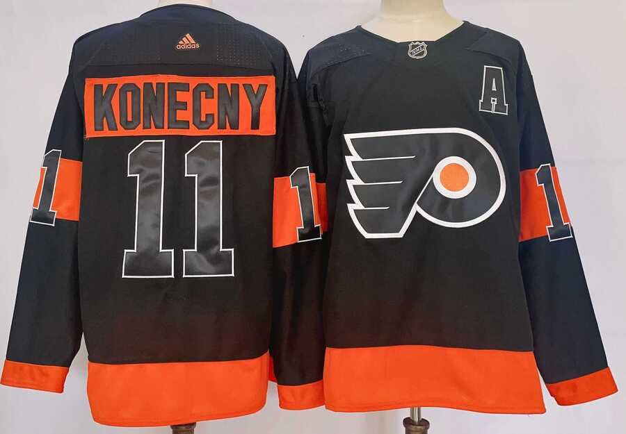Men%27s Philadelphia Flyers #11 Travis Konecny Black Alternate Jersey->st.louis blues->NHL Jersey